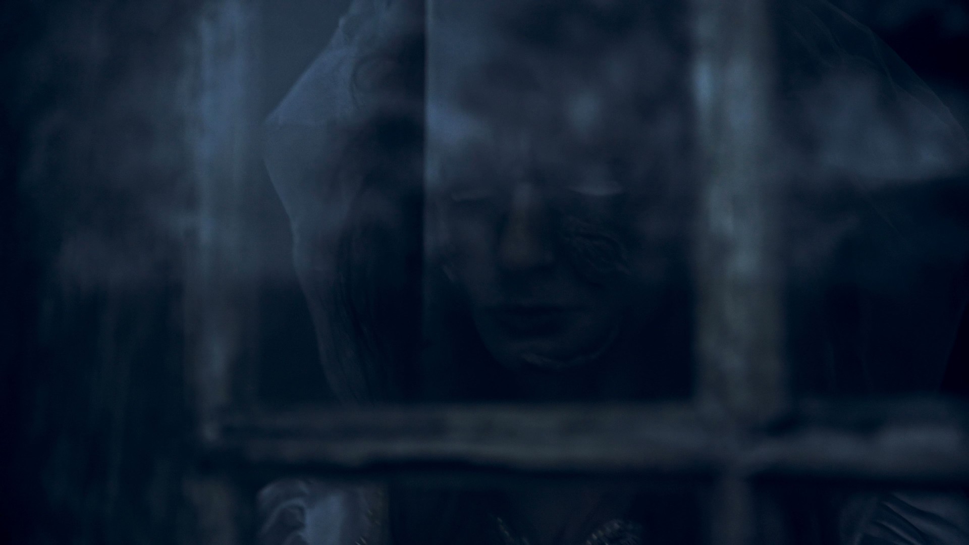 Face of demon ghost house windows